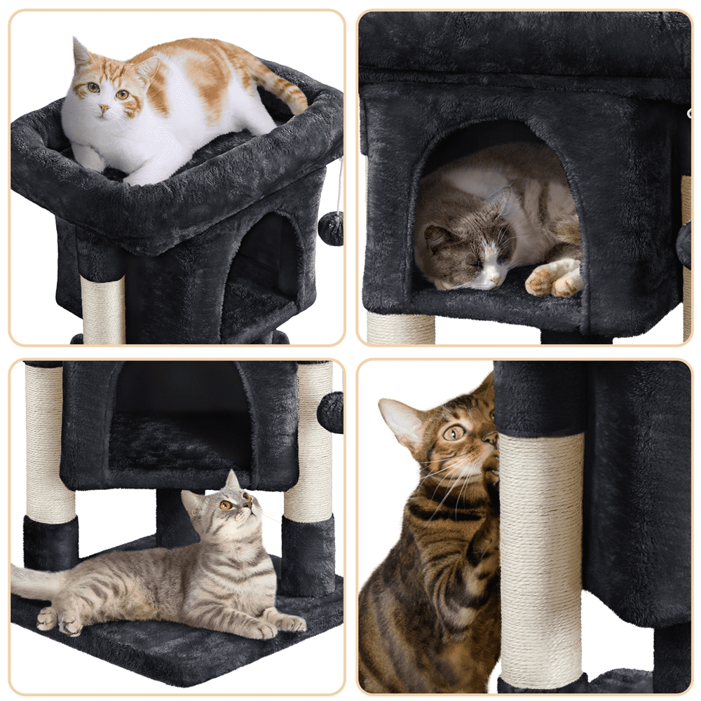23.5" H 2-Level Cat Tree Condo Tower with Plush Perch