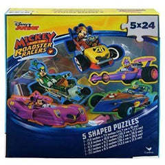 Disney Mickey Mouse 5-Shaped Puzzle Pack - 5x 24 Piece Puzzles