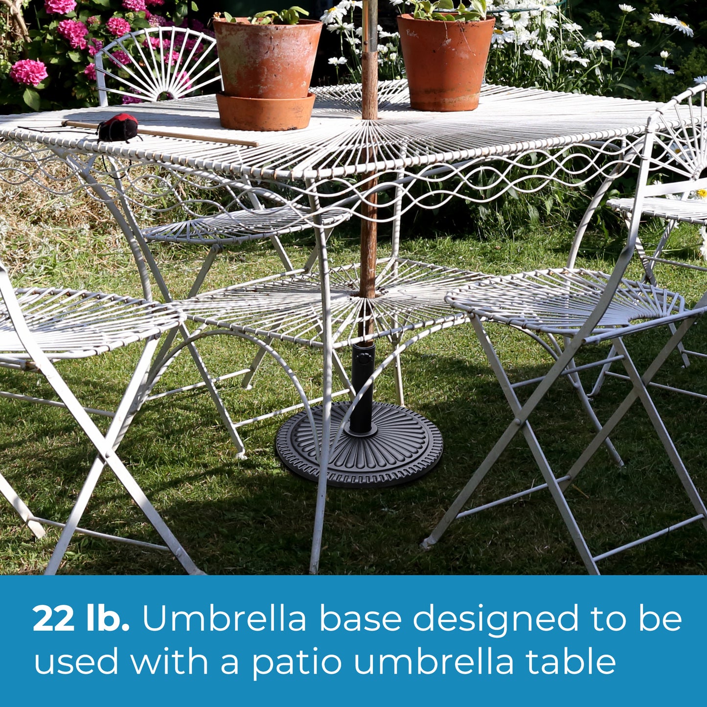 Patio Umbrella Base 18" Outdoor Umbrella Stand Base Market Umbrella Holder for Deck;  Lawn;  Garden;  Pool