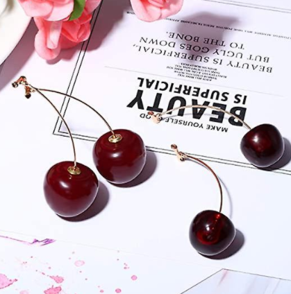 4 Pairs Cherry Drop Earrings Cherry Dangle Jewelry Fruit Dangle Earrings