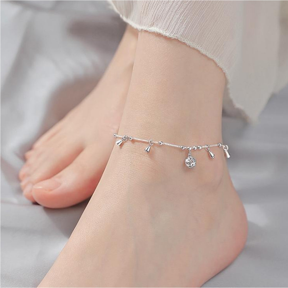 Women's Sterling Silver Anklet, Dainty Adjustable Anklets