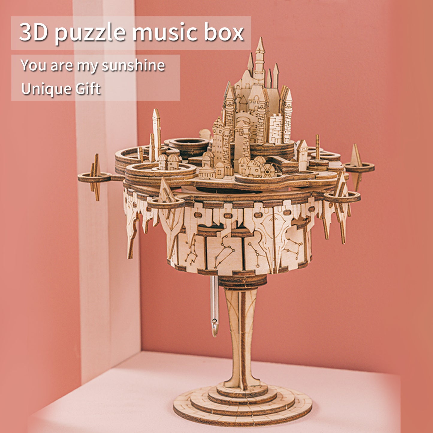 3d wooden puzzle music box-City in the Sky