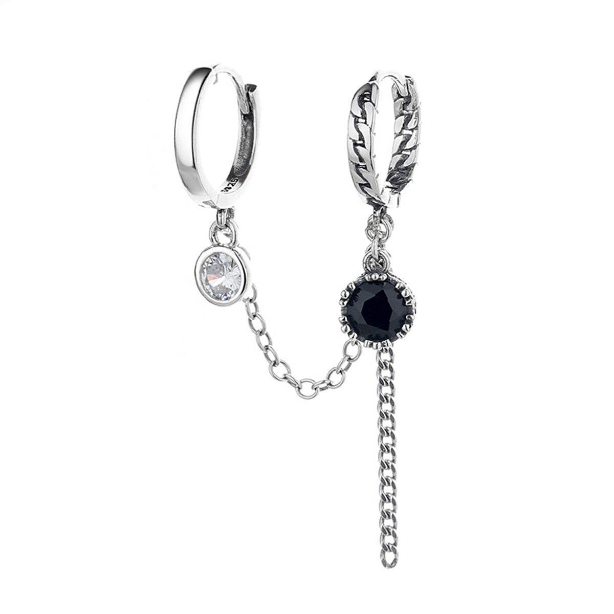 Zircon Silver Earrings Women's Temperament Tassel Hook Twist Fashion Earrings