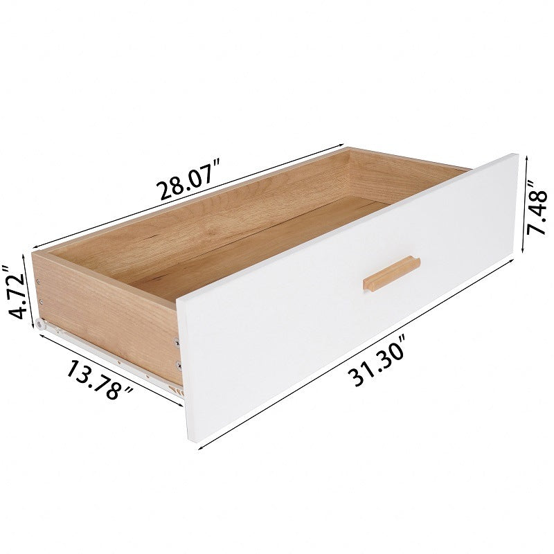 Three Drawer Storage Cabinet Chest Bedside Table  Dresser Simple Bedroom Furniture Solid Wood Feet and Handles Fashionable Bedside Cabinet (Out of Stock, 10TH Auguest arrive)