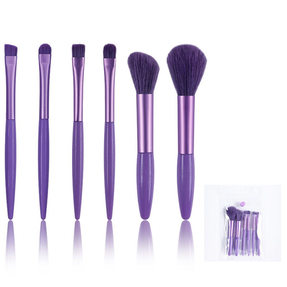 6 Piece Soft Hair Makeup Brush Set Portable Eyeshadow Brush Blush Brush Full Set of Makeup Tools