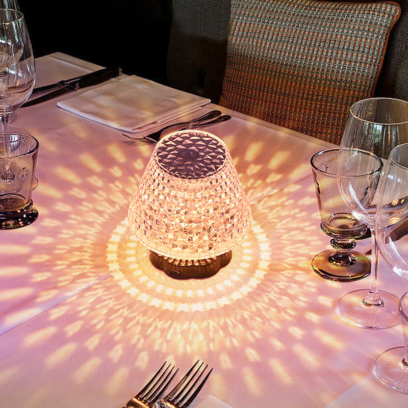 Romantic Diamond Crystal Lamp Table Light USB Touch Sensor Bar Table Lamp Dimming Beside Lamp LED Night Light For Restaurant Wedding Flower