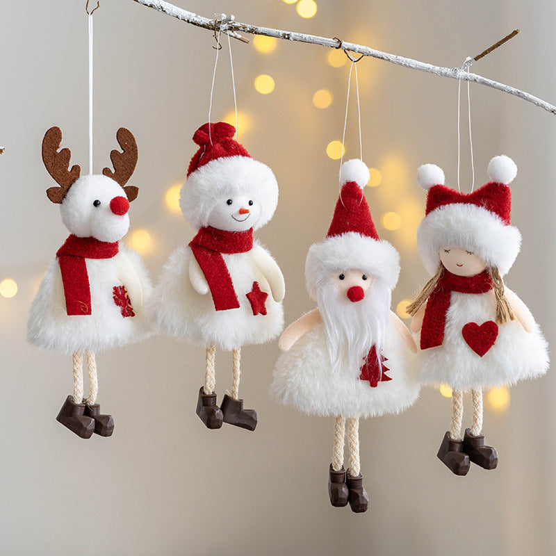 Christmas Plush Doll Cloth Art Old Man Snowman Elk Small Pendant Christmas Tree Decoration